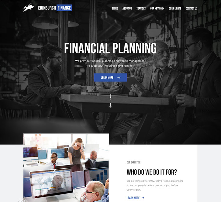 Snapshot of Financial Planning Website